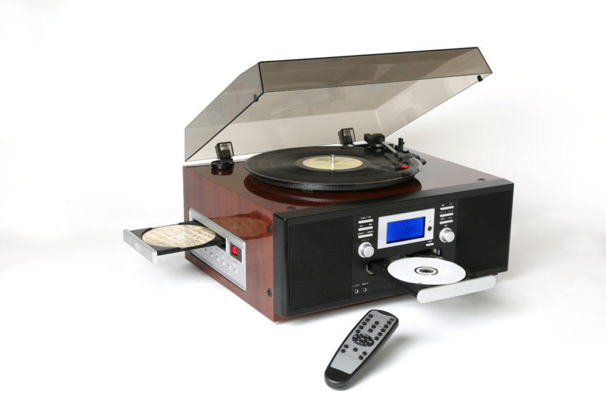 鏡面ピアノ調仕上げレコードプレーヤー/TS-7885/ブラック・ブラウン