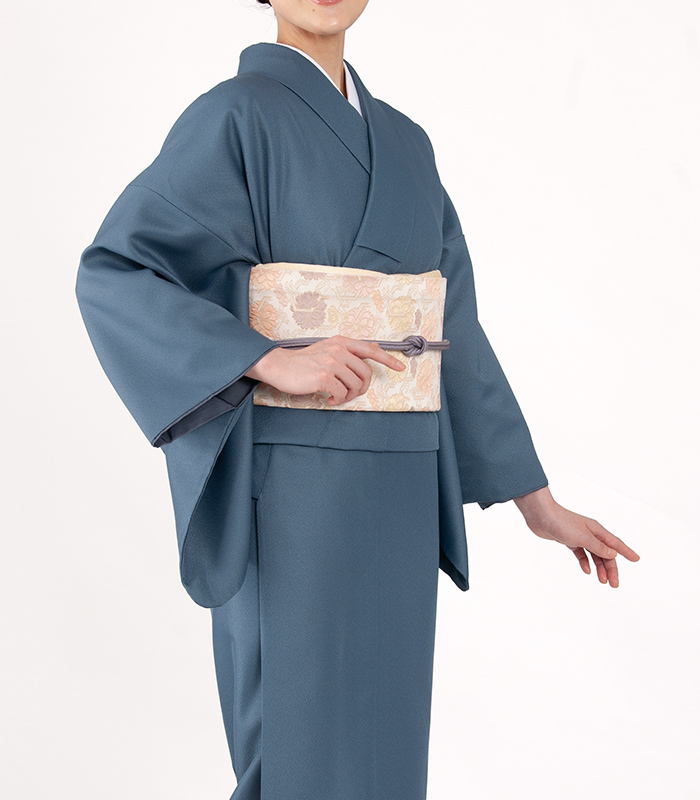 お仕立済み・袷】4サイズから選べる洗える色無地（紺藍：こんあい