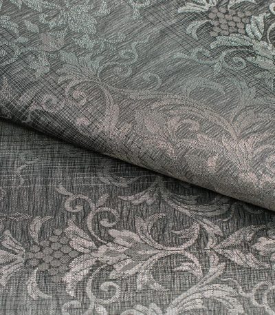 お仕立済み】西陣織名古屋帯（唐花：黒） 正絹名古屋帯 【きもの都粋】