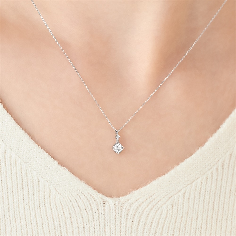 K10ホワイトゴールド/シルバー ネックレス | 152546623204 | 【公式