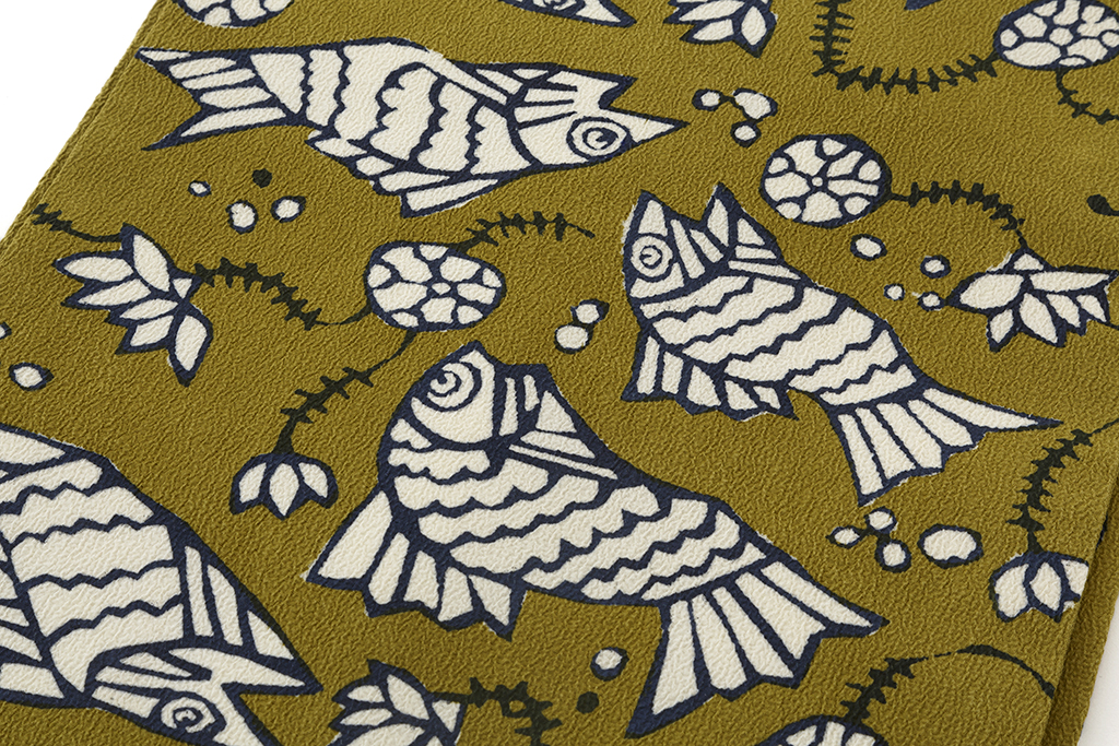 国画会会員 柚木沙弥郎作 型絵染 九寸名古屋帯 | 特選きものコレクション