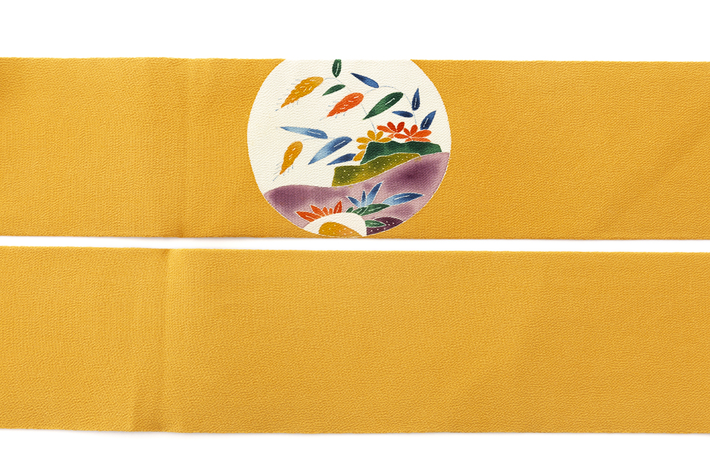 人間国宝 木村雨山作 本加賀友禅 縮緬九寸名古屋帯 | 特選きもの