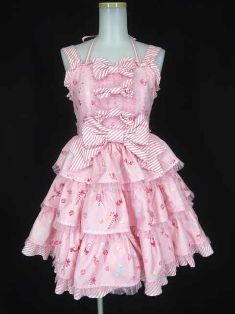 Angelic Pretty MIRACLE☆CANDY 3段フリルジャンパースカート アンジェ