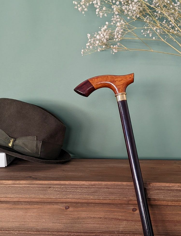 メンズ 木製杖 オーダーハンドメイド 黒檀×白樫 | KISS MY LIFE【公式