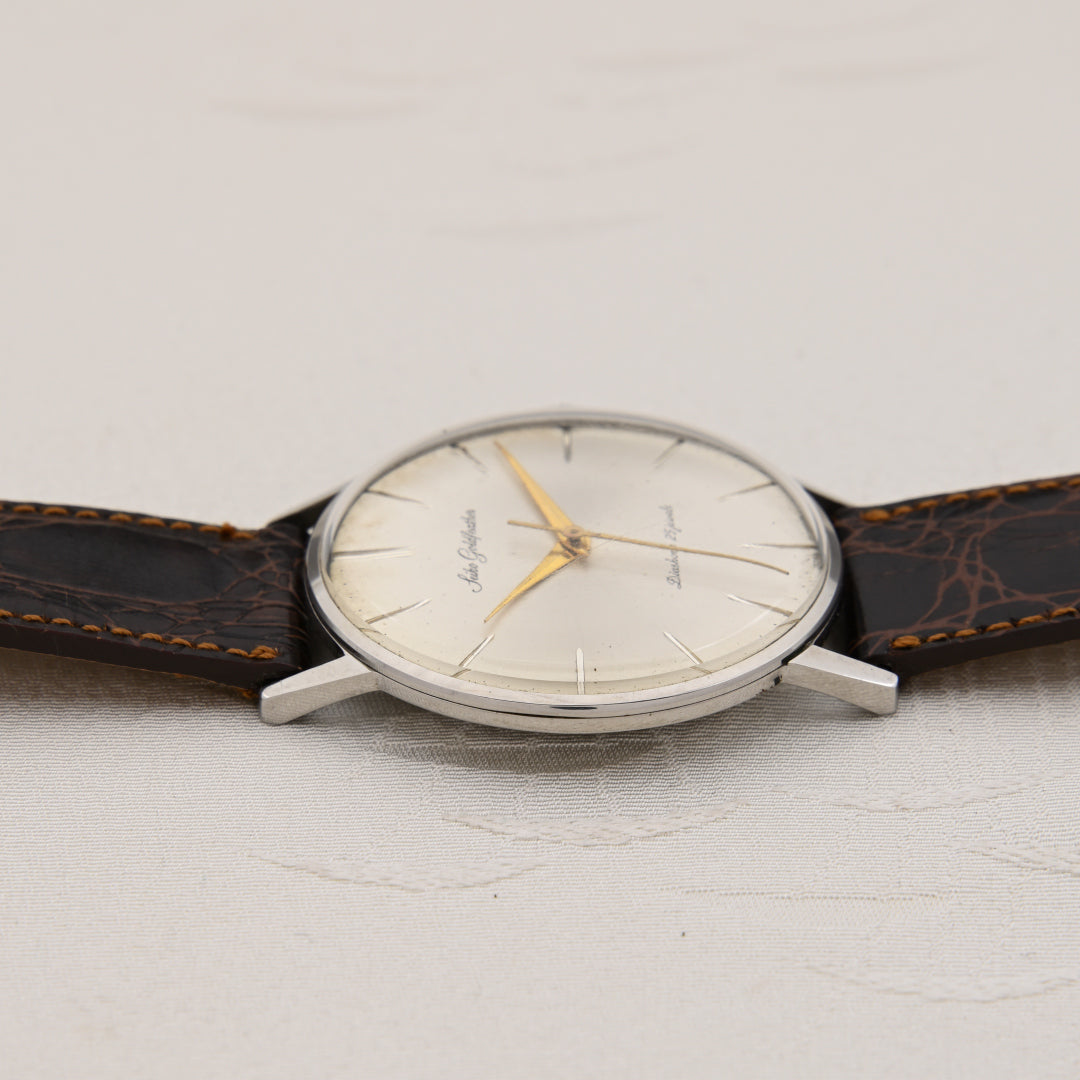 セイコー ゴールドフェザー シルバーダイヤル 手巻き 25石 Seiko Gold