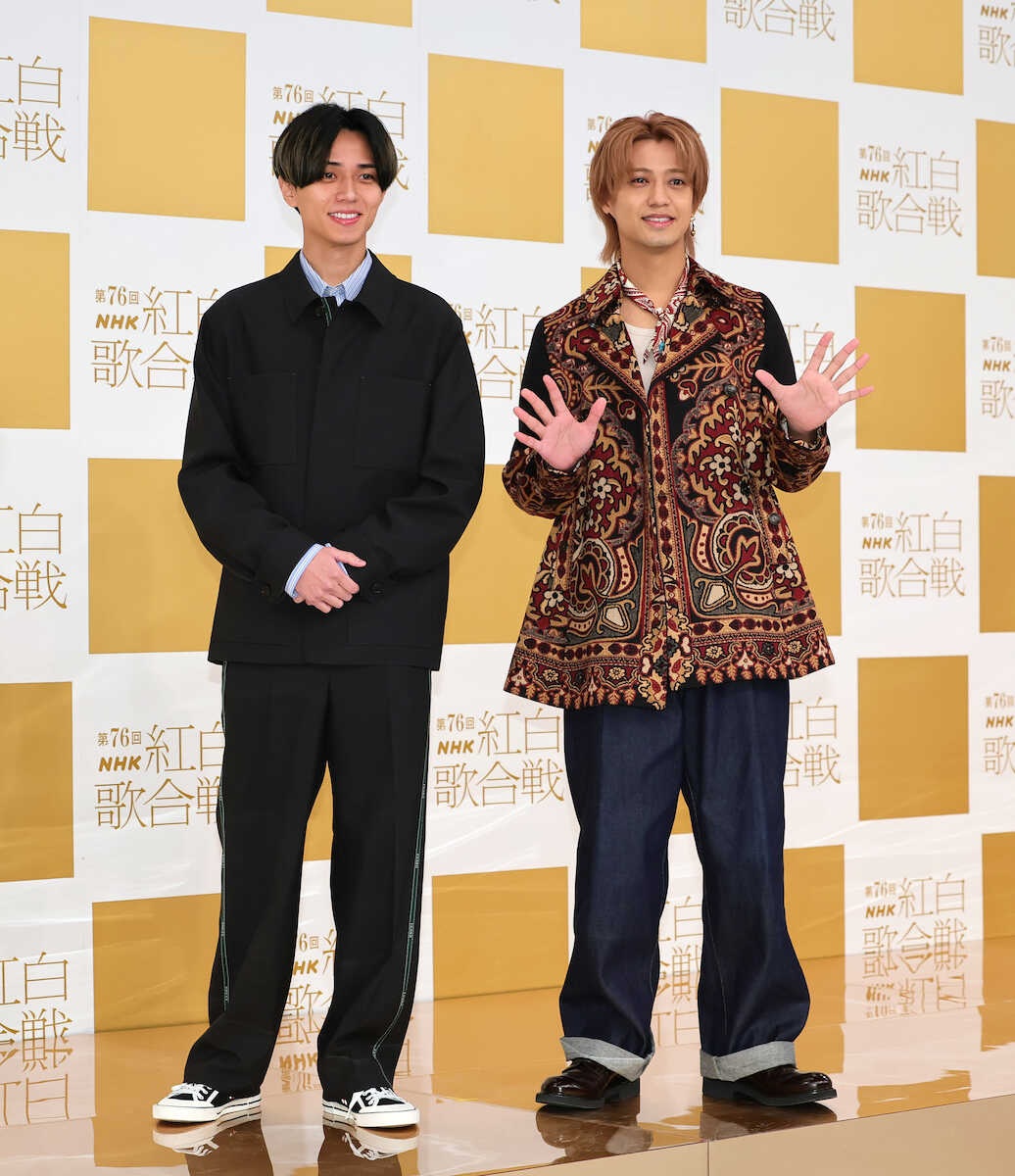 紅白リハ】King&Prince、今年の漢字は永瀬廉「光」、高橋海人「王