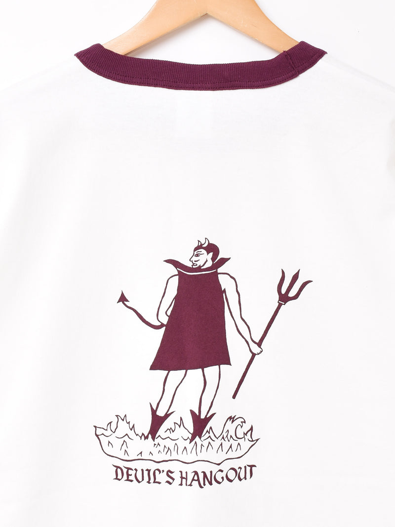 2色展開】 リンガーTシャツ Devil「UNIVERSITY OF HILL」 – 古着屋Top