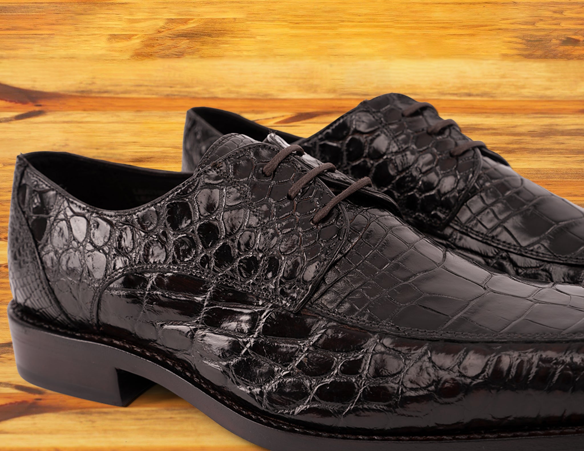 Zucco Calzoleria Toscana Men's Nile Crocodile Lace-Up - Toscana USA