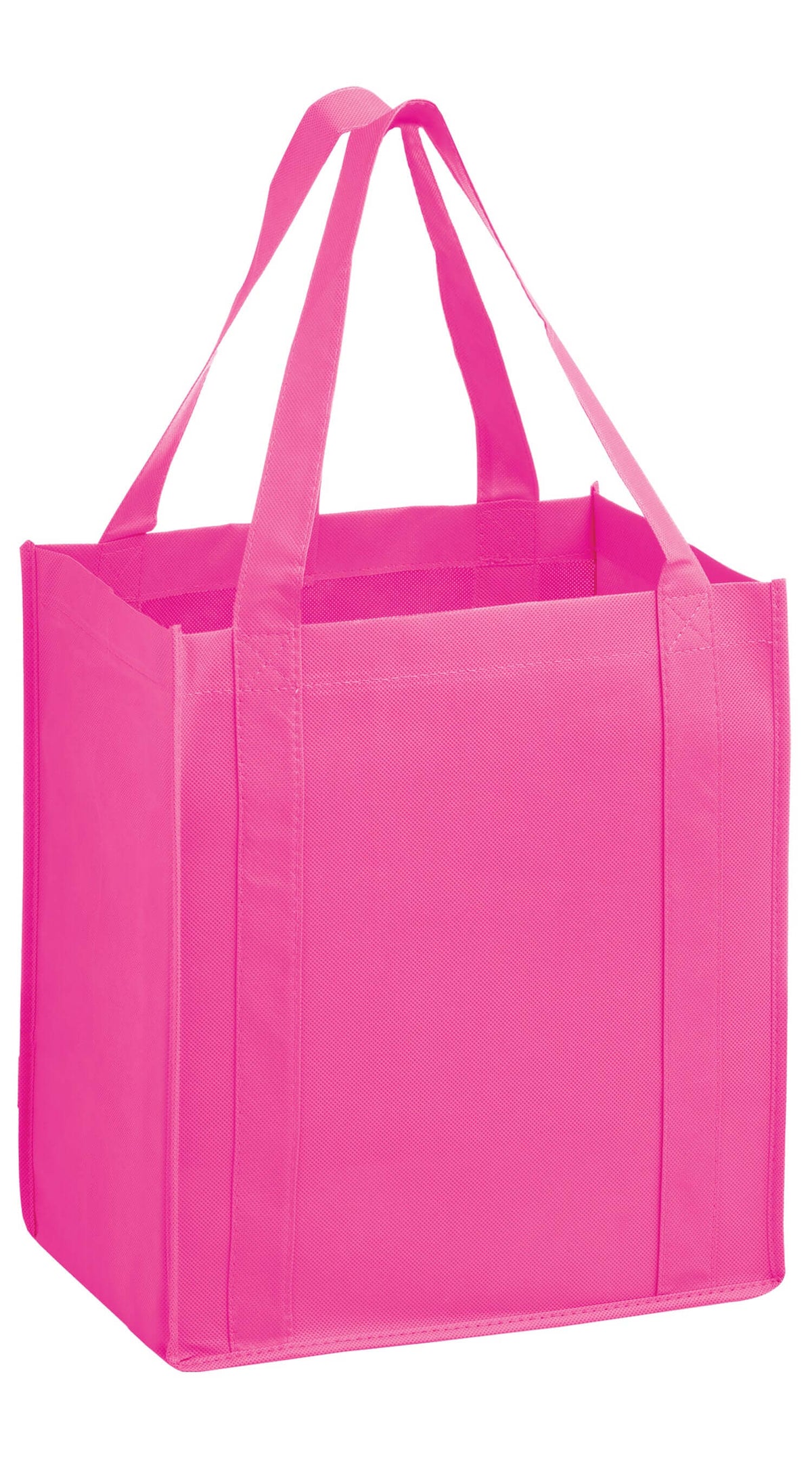 Wholesale AWARENESS PINK HEAVY DUTY NON-WOVEN GROCERY TOTE BAG WITH PO