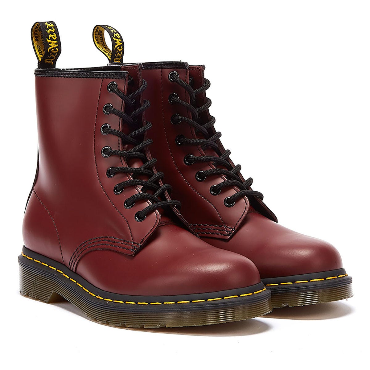 Dr Martens 1460 Smooth Cherry Red Leather Boots – Tower-London.US