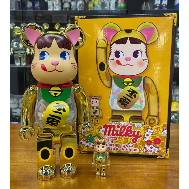 Bearbrick Lucky Cat Peko Chan Milky 400% & 100% Be@rbrick 2024