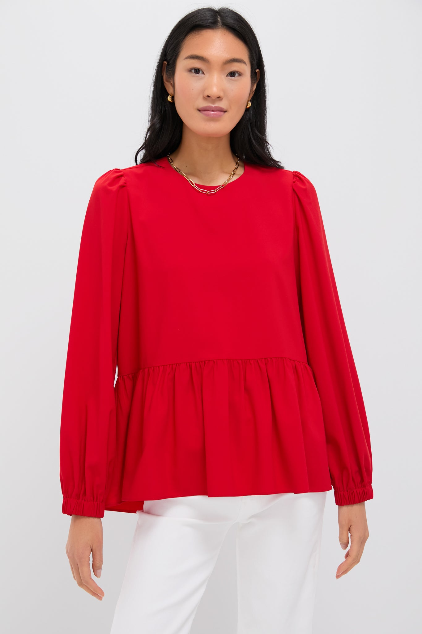 Red Carlota Peplum Blouse | Pomander Place