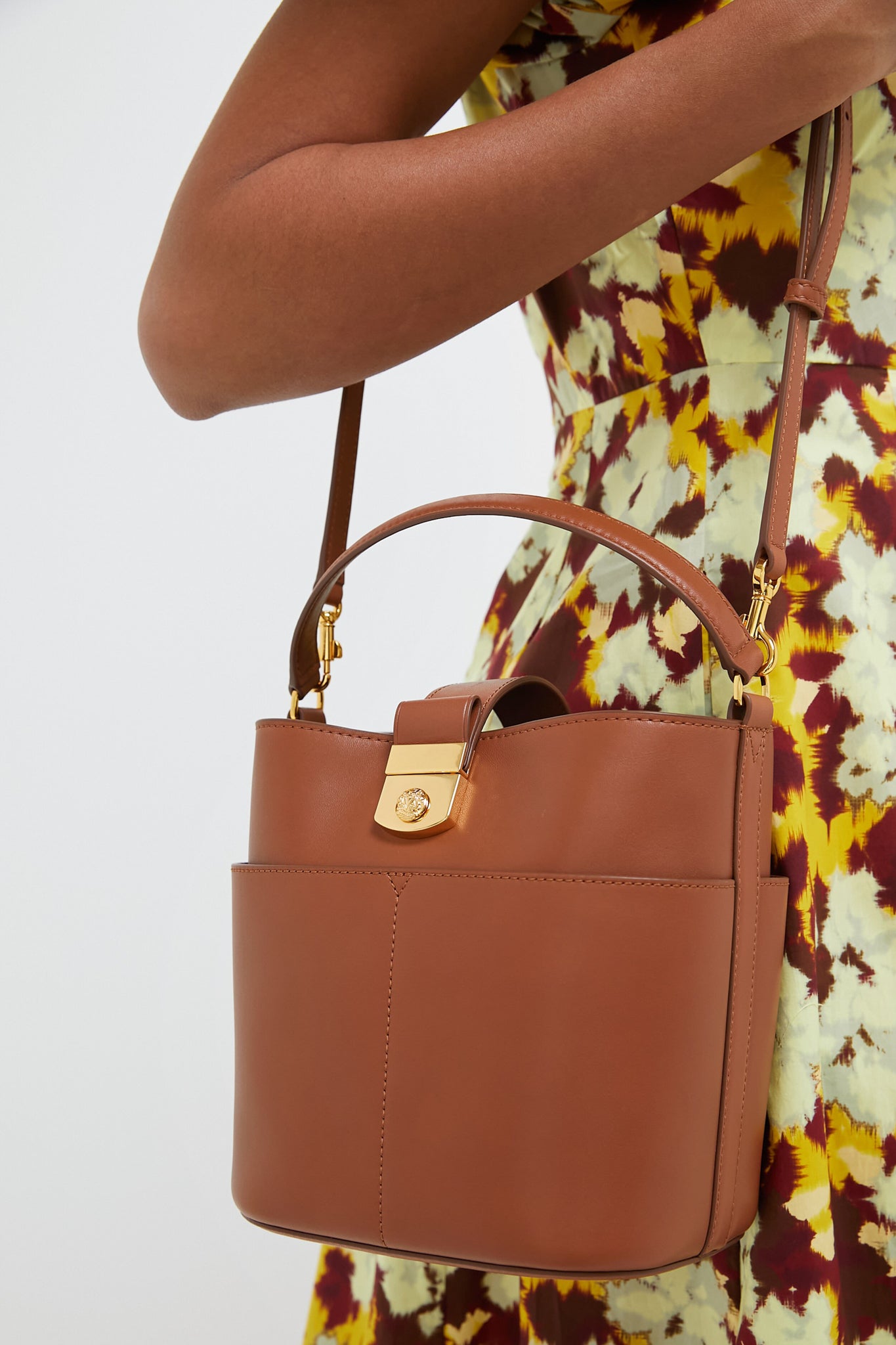 Hazelwood Small Crest Lock Bucket Bag | Veronica Beard