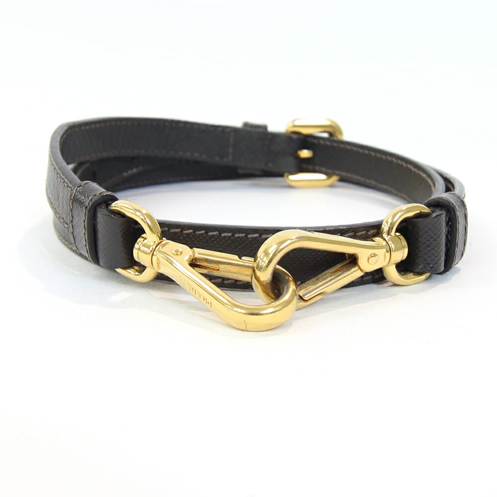 楽天市場】プラダ ショルダーストラップ ダークブラウン ゴールド金具