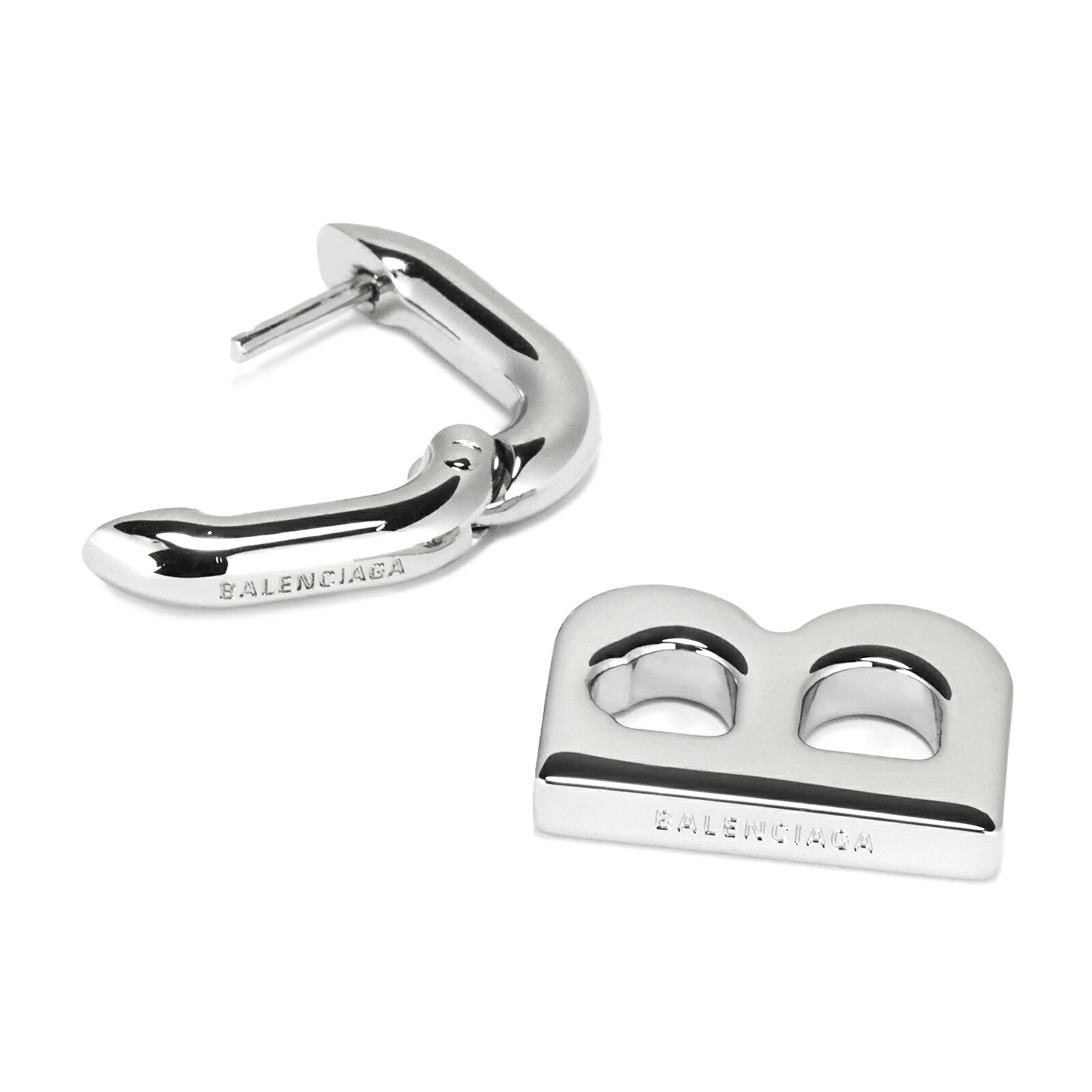 BALENCIAGA ピアス 両耳用 BBロゴ シルバー balenciaga BBピアス