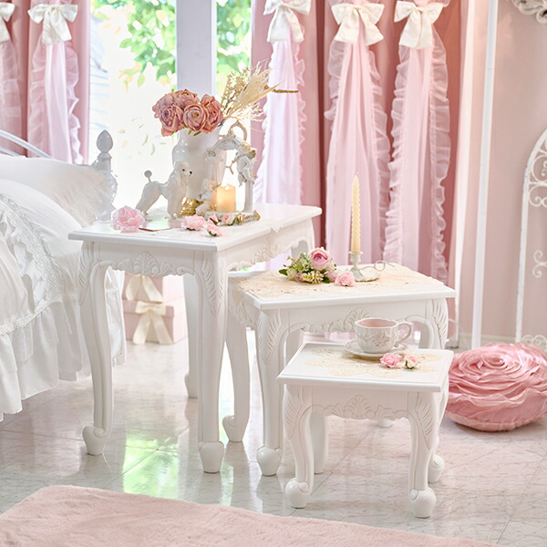 楽天市場】【直送】アンティーク風ネストテーブル/Noble(ノーブル