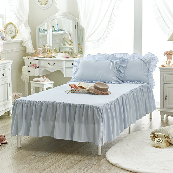 楽天市場】ミルフィーユ布団カバー4点セット（洋ダブル・ブルー）｜姫