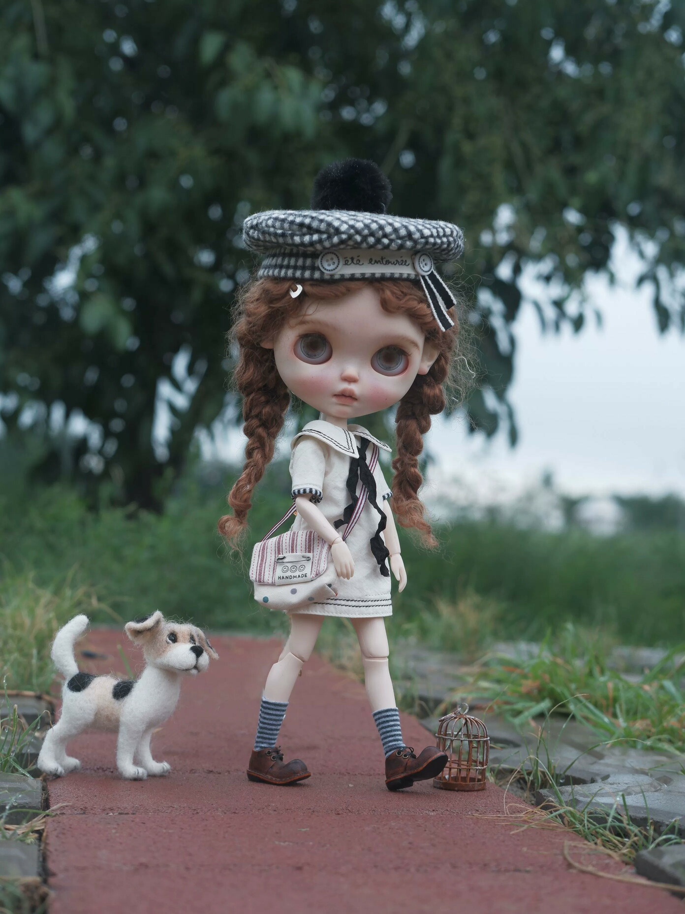 人気作家様 ドール服 パンツスーツ ブライス ヴィンテージリネン 人気