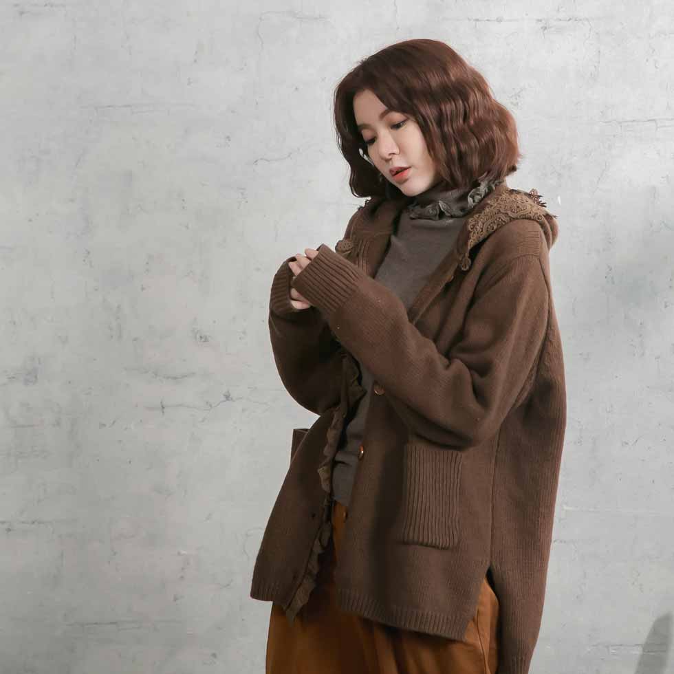 楽天市場】【完売御礼】 ニットカーディガン フード付き パーカー