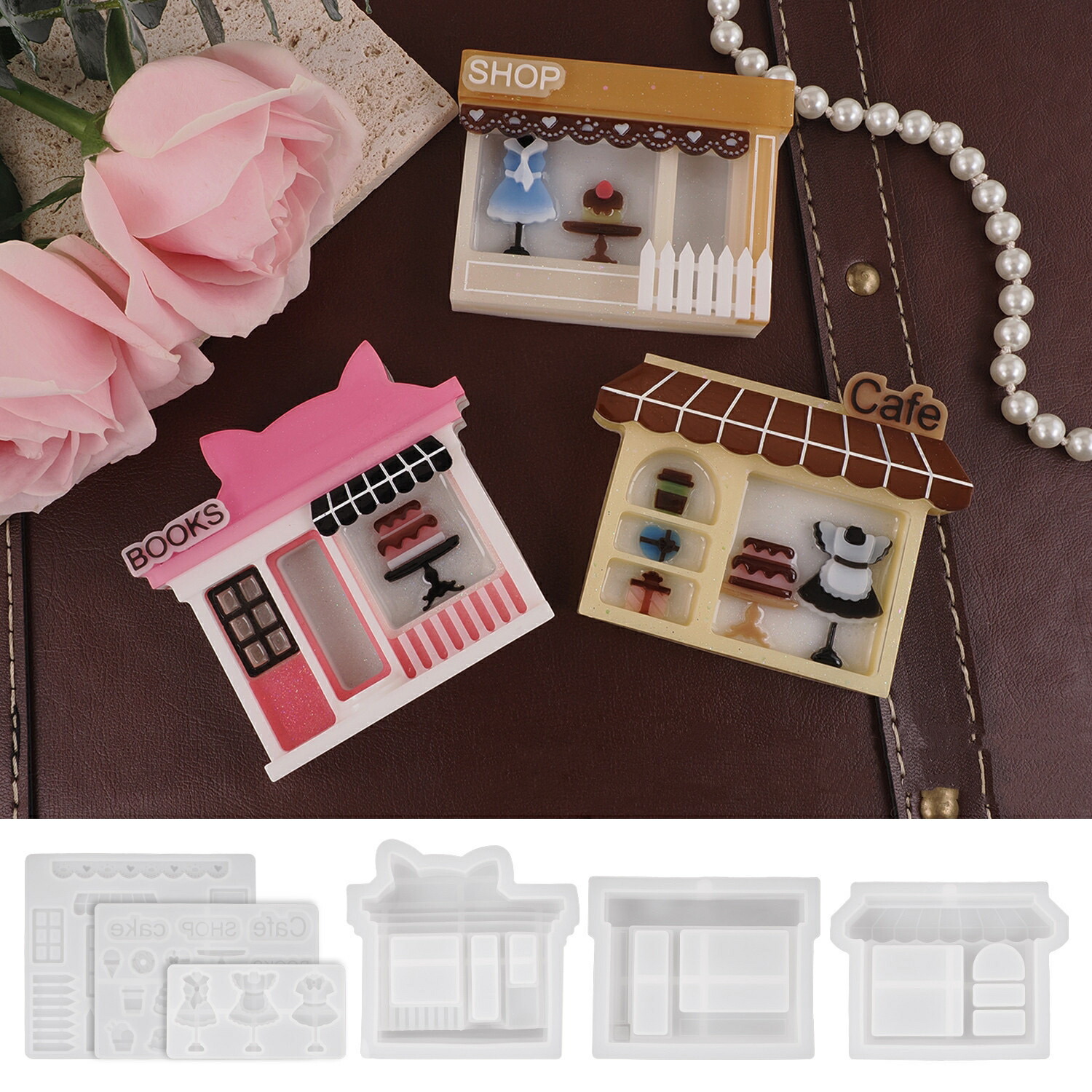 楽天市場】【シリコンモールド】ショップ カフェ 本屋 デコパーツ お店