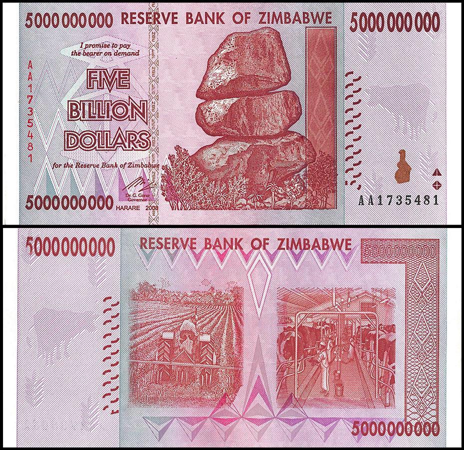 楽天市場】【5枚セット】50億ジンバブエドル紙幣 新品 未使用