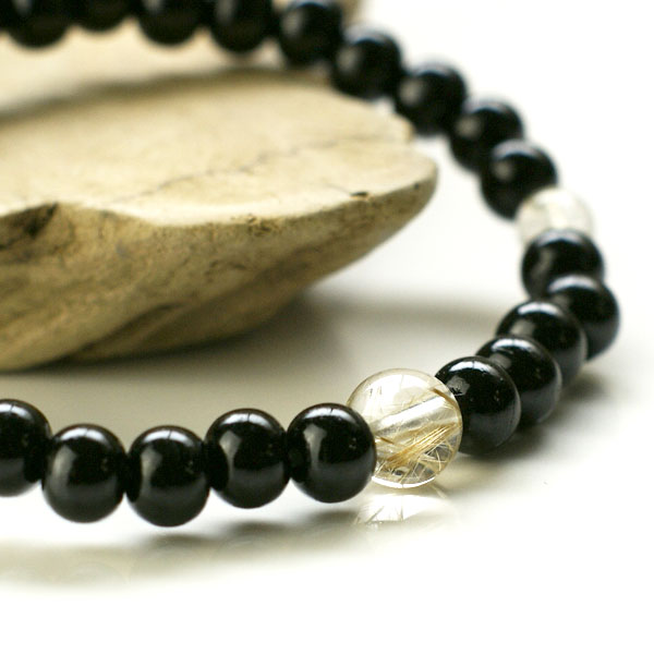 楽天市場】数珠 ブレスレット メンズ レディース 黒檀 エボニー ルチル