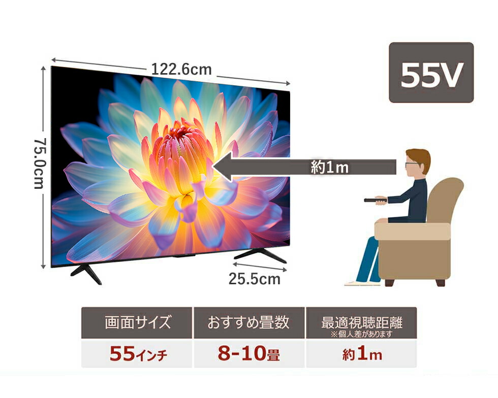 楽天市場】TCL 55V型 4K 液晶テレビ 55P61K 正規品 55型 55インチ TV