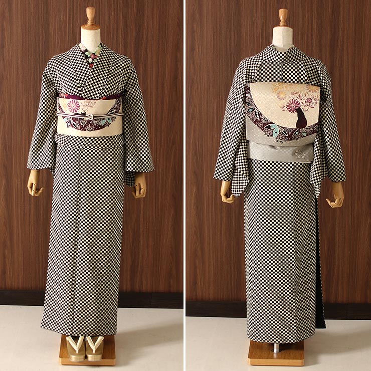 楽天市場】[ 日本製 ］洗える 着物 お仕立て上がり 袷 プレタ 市松
