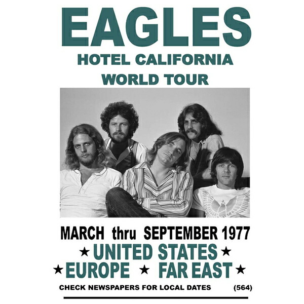 楽天市場】ポスター イーグルス Eagles World Tour 1977 USA Far East