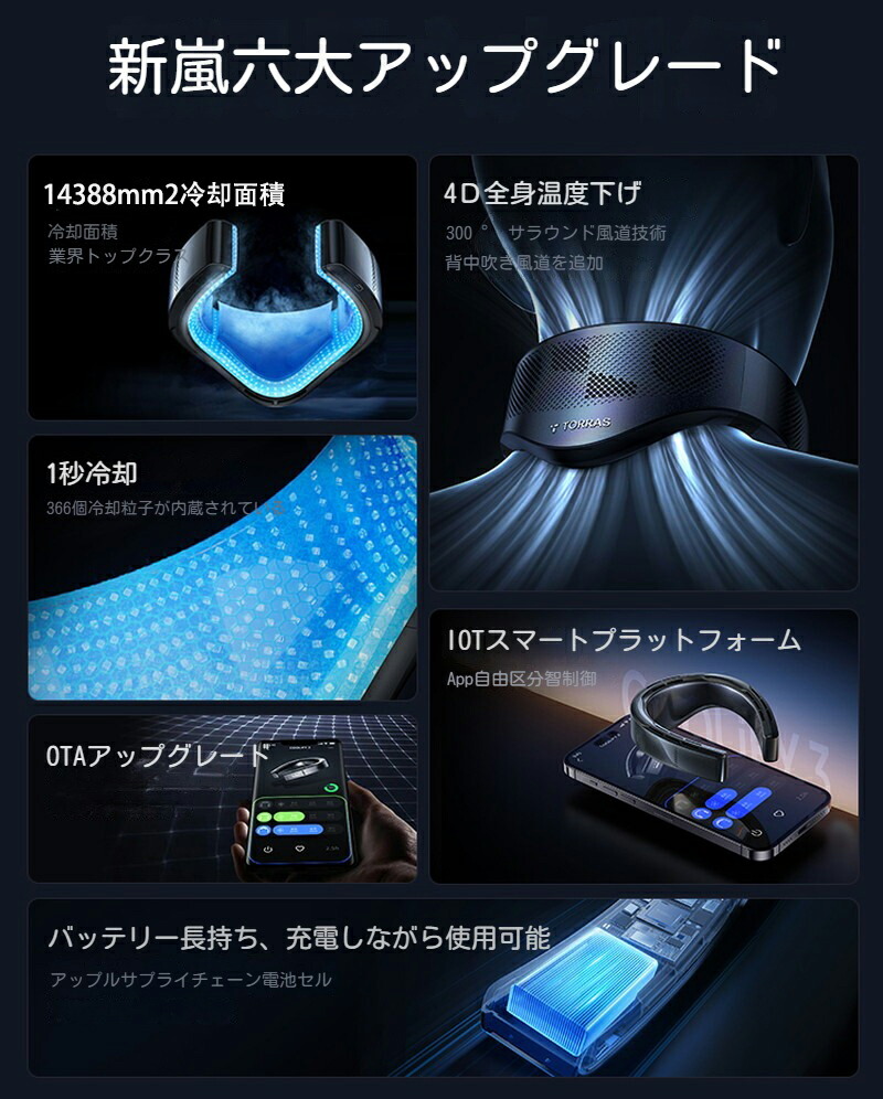楽天市場】TORRAS ネッククーラー 首掛け 扇風機 瞬間冷却 冷却