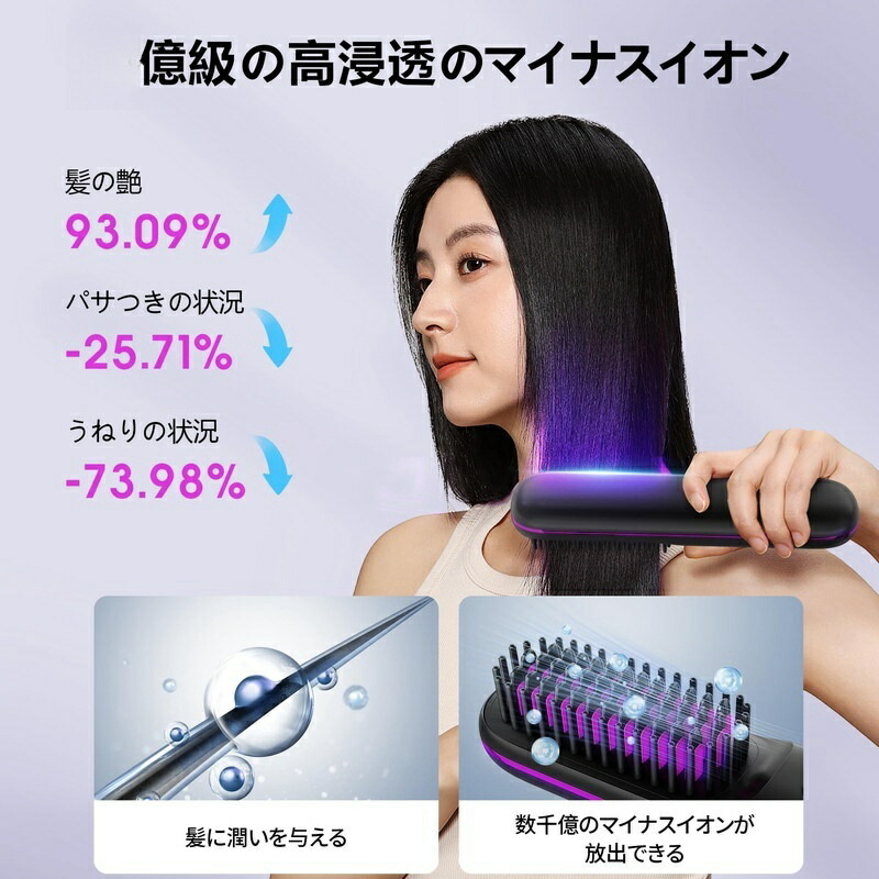 楽天市場】ヘアアイロン ヒートブラシ くし型 ストレートアイロン