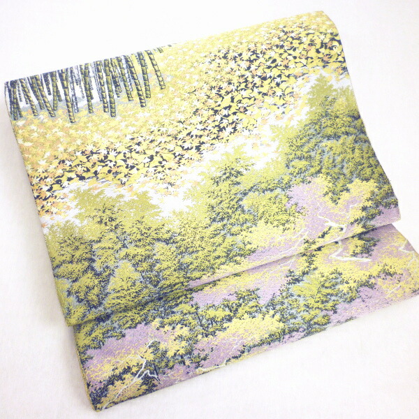 楽天市場】正絹全通袋帯 山喜織物〔紹巴萬葉〕581 : 丸屋呉服店