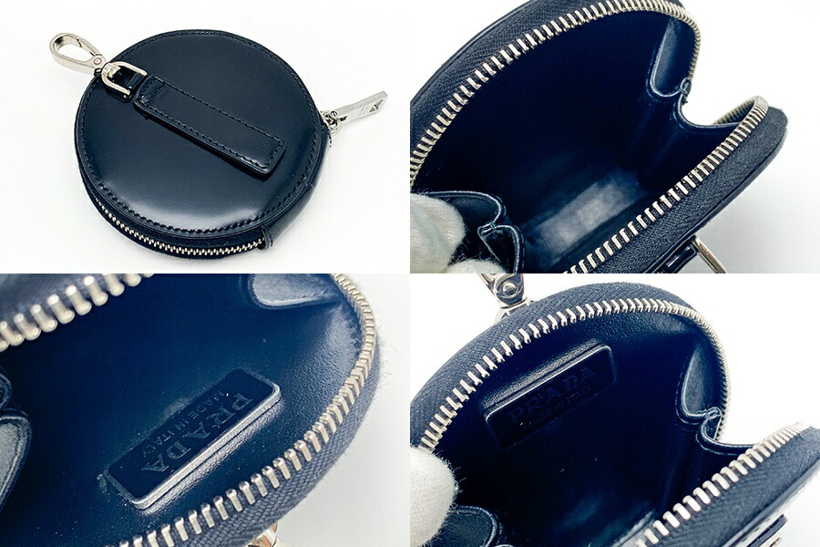 楽天市場】PRADA プラダ トライアングルロゴ ブラック 黒 丸型 コイン