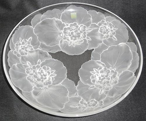 楽天市場】HOYA・クリスタル フラワー レリーフ皿 皿立て付【大皿・花