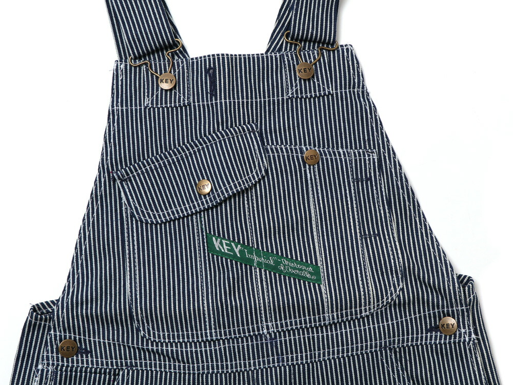 楽天市場】裾上げ無料 KEY INDUSTRIES,INC. ヒッコリー オーバーオール