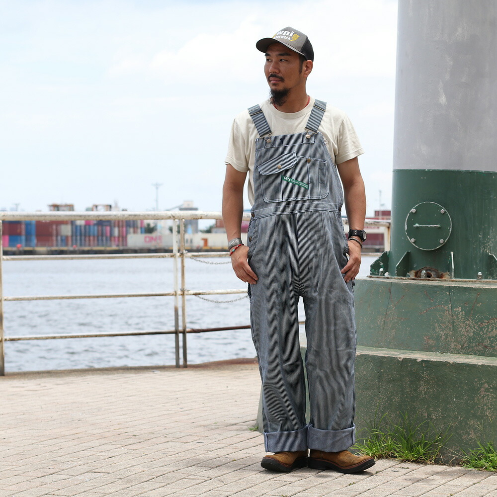 楽天市場】裾上げ無料 KEY INDUSTRIES,INC. ヒッコリー オーバーオール