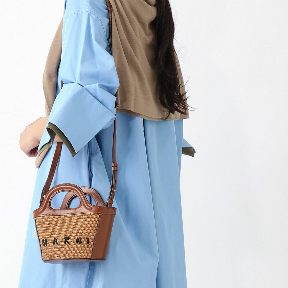 楽天市場】マルニ MARNI ショルダーバッグ 2WAY かごバッグ ブラウン