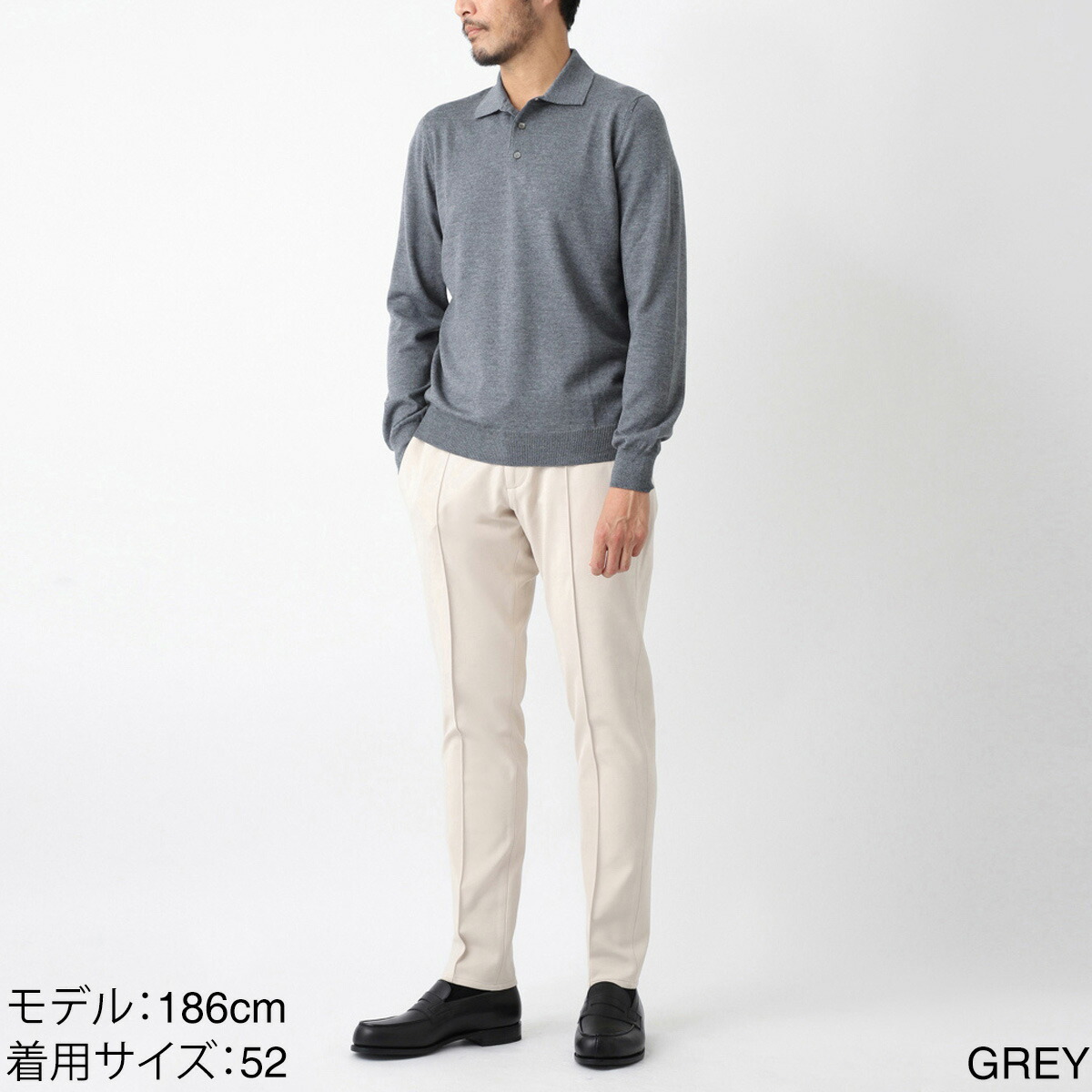 楽天市場】グランサッソ Gran Sasso 長袖ニットポロシャツ メンズ