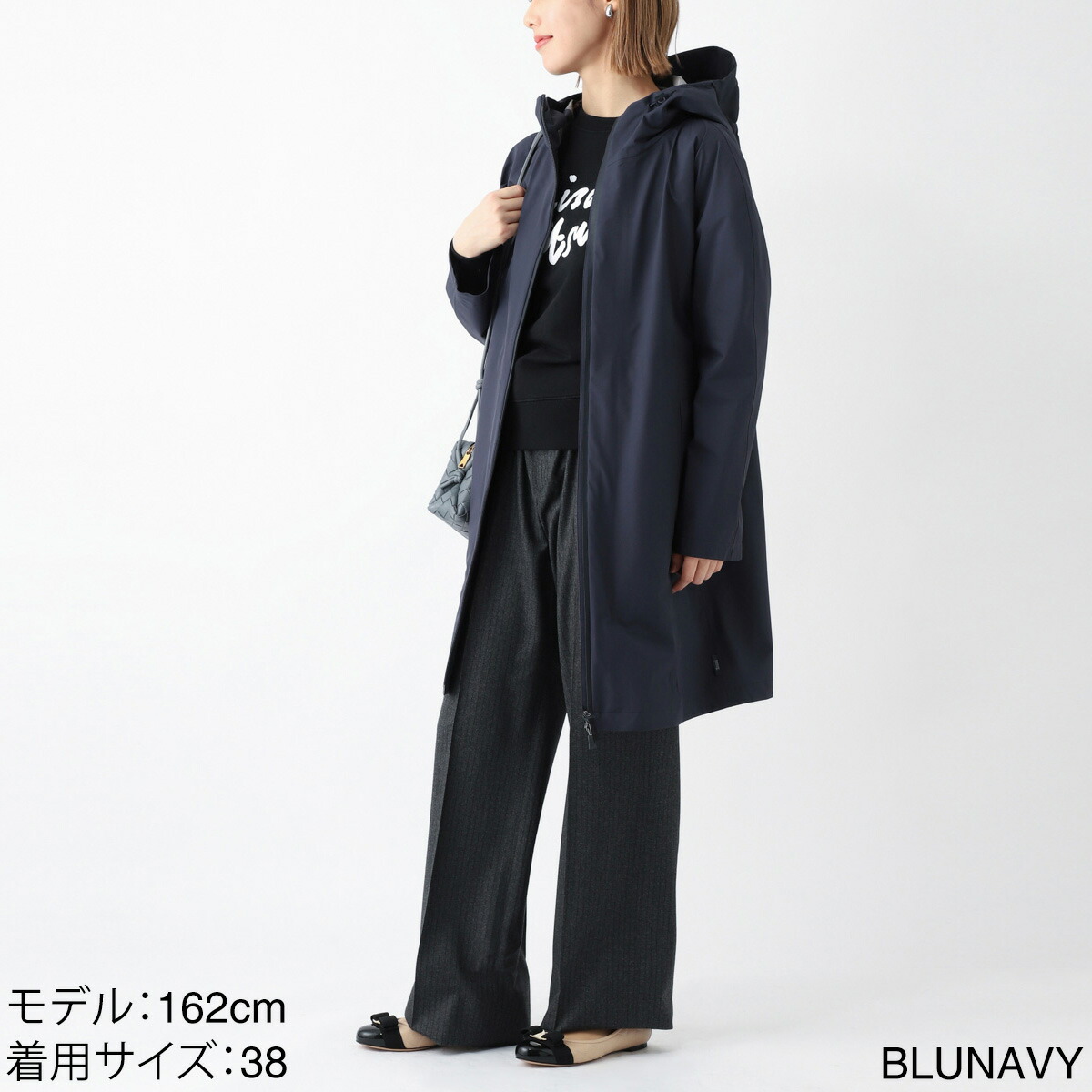 楽天市場】ヘルノ HERNO フーデッドコート ブルー レディース 大きい