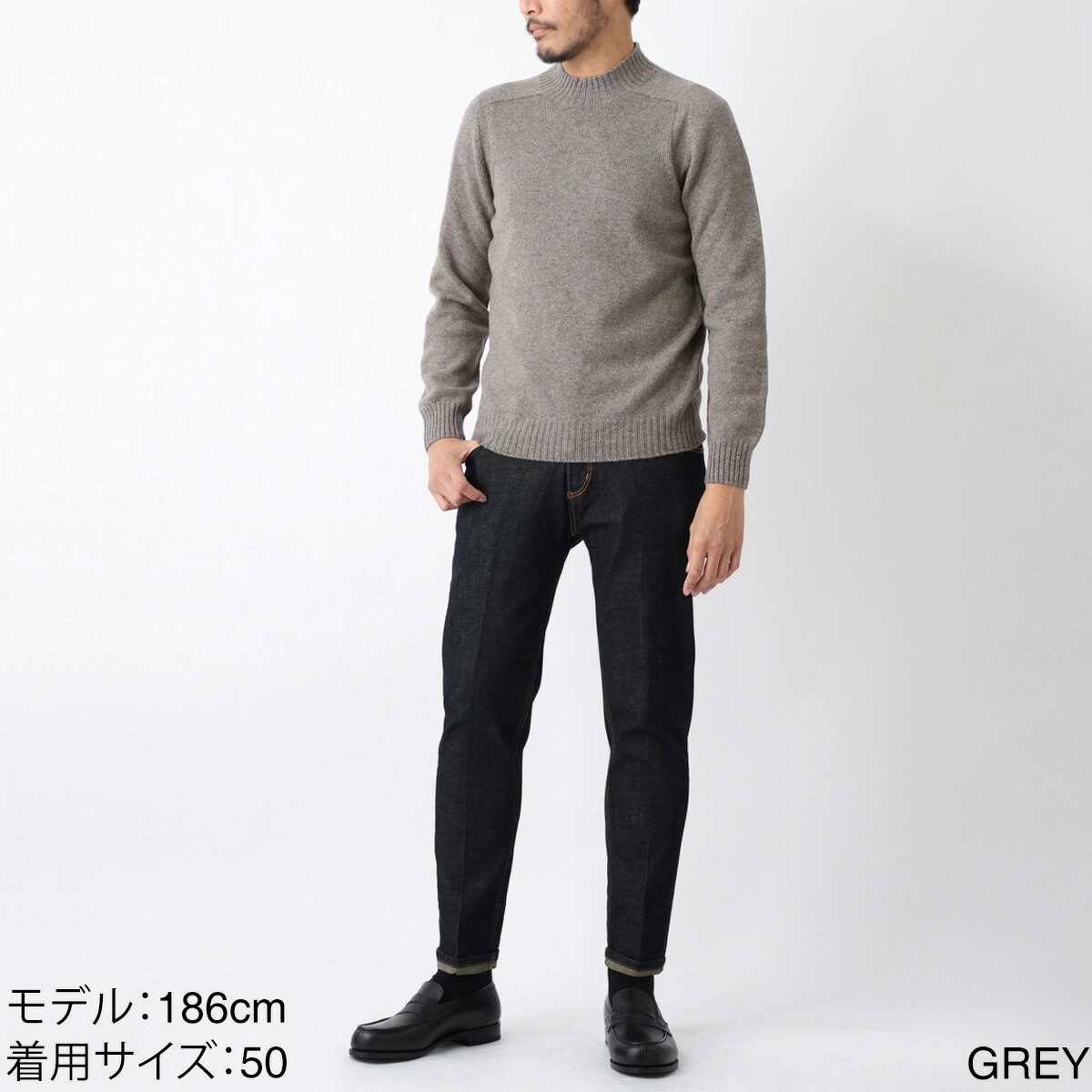 楽天市場】グランサッソ Gran Sasso モックネック ニット ラムウール