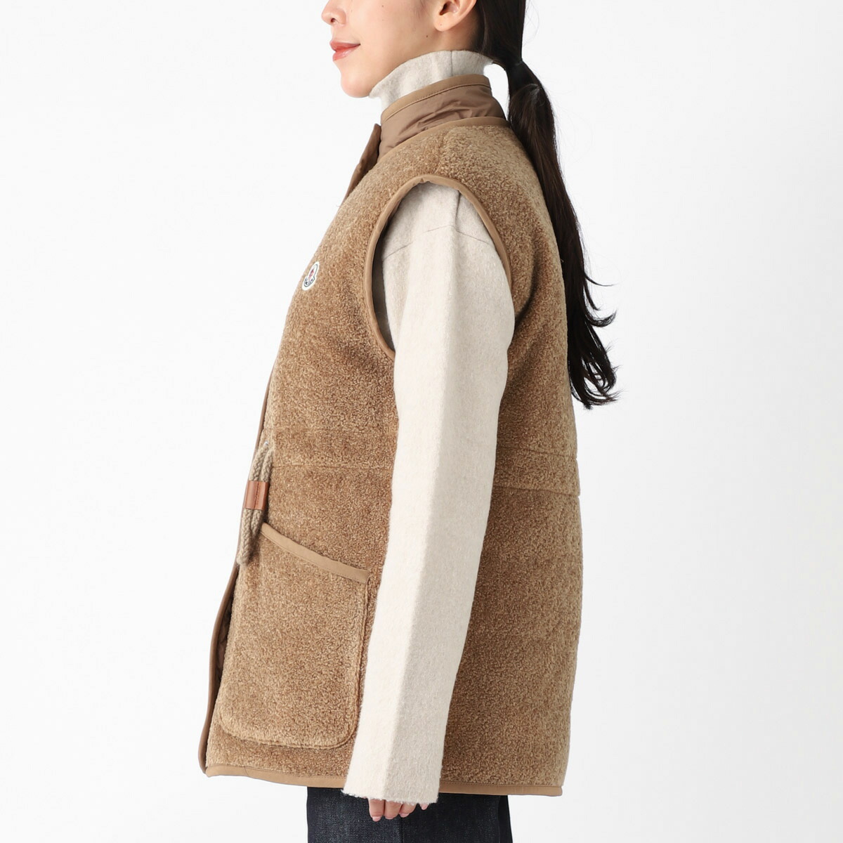 楽天市場】モンクレール MONCLER ダウンベスト ブラウン レディース