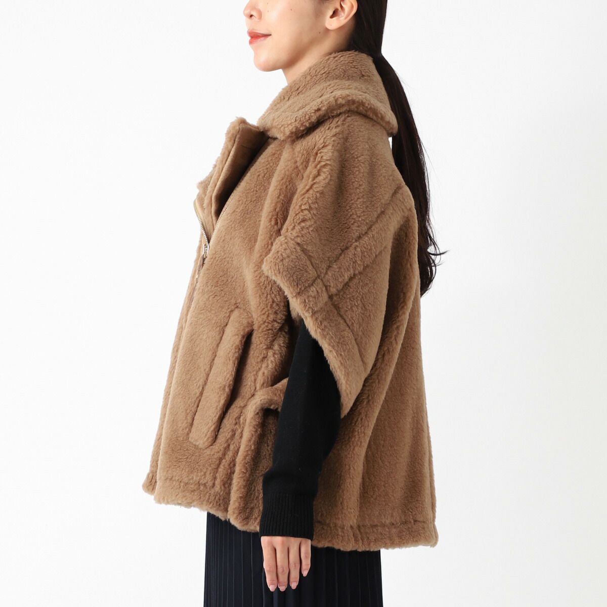 楽天市場】マックスマーラ Max Mara ケープ ポンチョ ブラウン