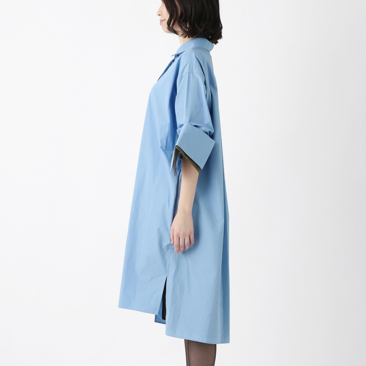 楽天市場】ロエベ LOEWE シャツドレス シャツワンピース ブルー