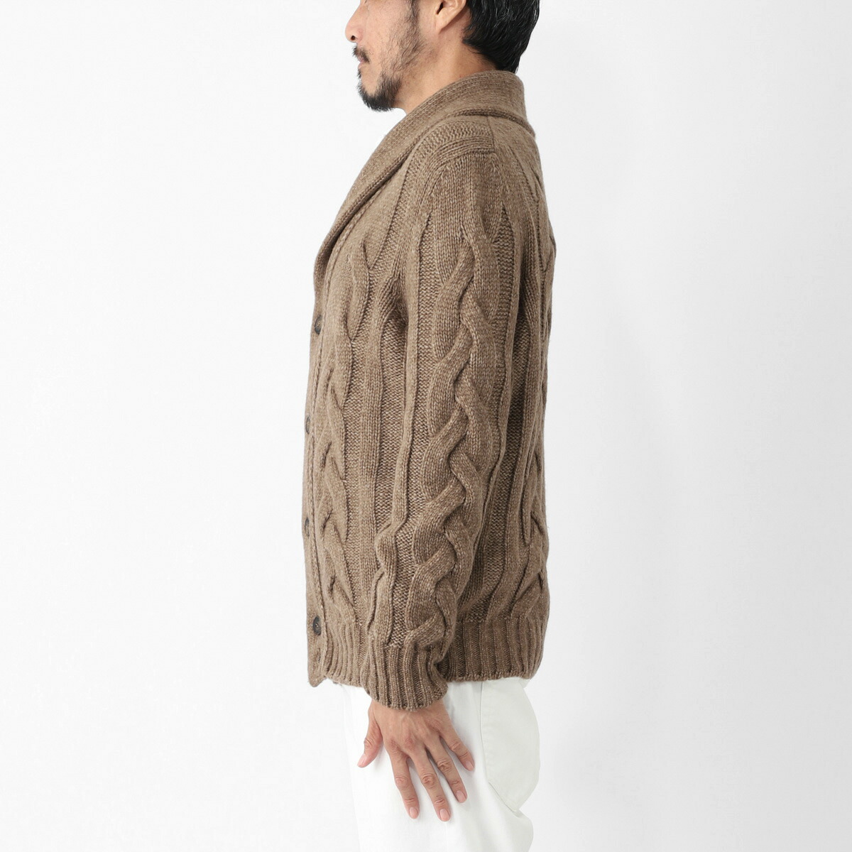 楽天市場】グランサッソ Gran Sasso ショールカラーニットカーディガン