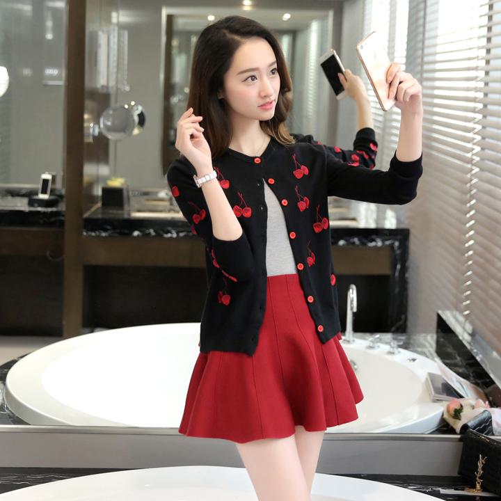 楽天市場】さくらんぼ 刺繍 カーディガン 羽織 柄 サクランボ チェリー