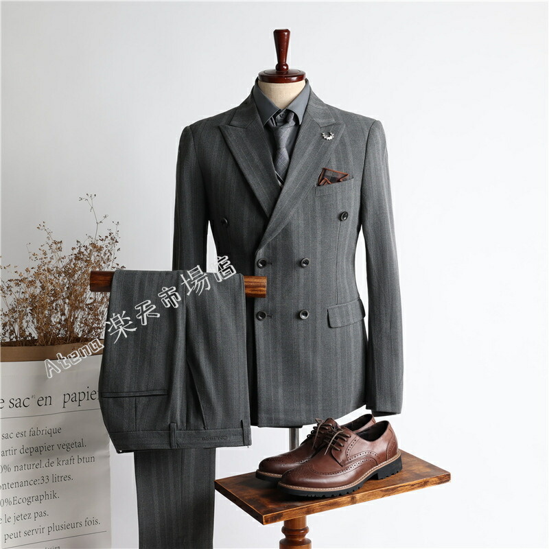楽天市場】送料無料 メンズ スーツ ダブルスーツ ダブルブレスト 両前