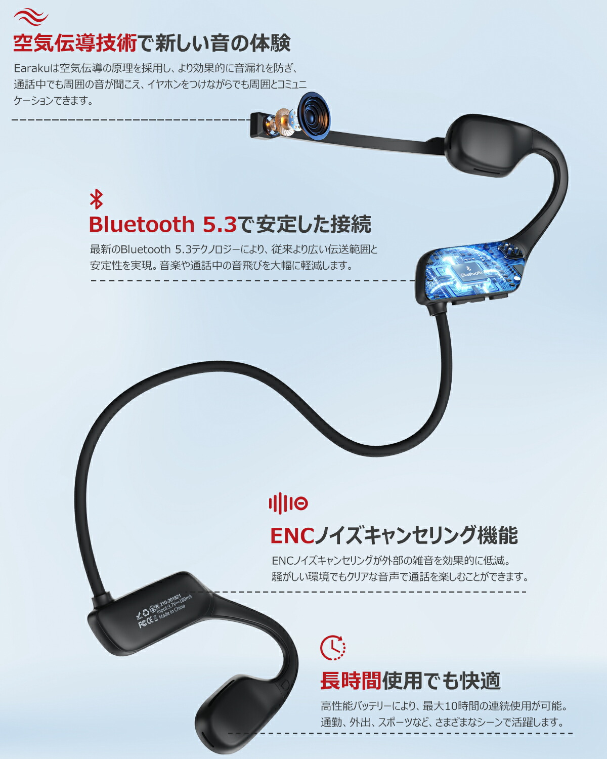 楽天市場】Bluetooth ヘッドセット ワイヤレス イヤホンマイク付き