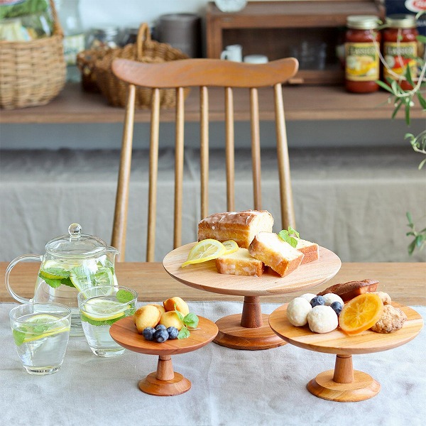 楽天市場】ケーキスタンド L ナインマーケ マホガニー ケーキ タルト