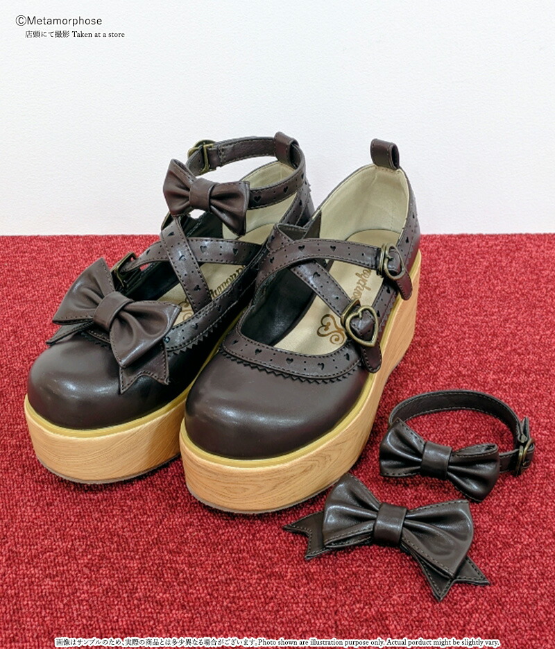 楽天市場】メタモルフォーゼ木底風リボンシューズ【ロリータ