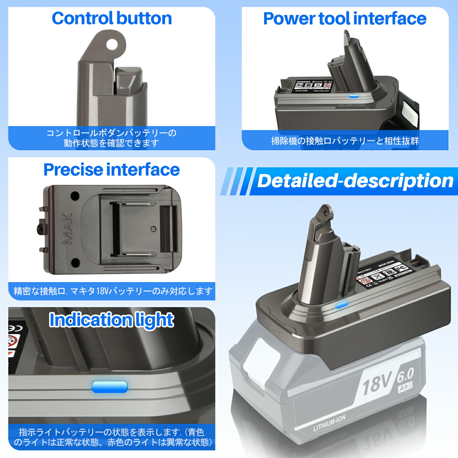 楽天市場】ダイソン Dyson マキタ 変換 V6 アダプター マキタ 18V